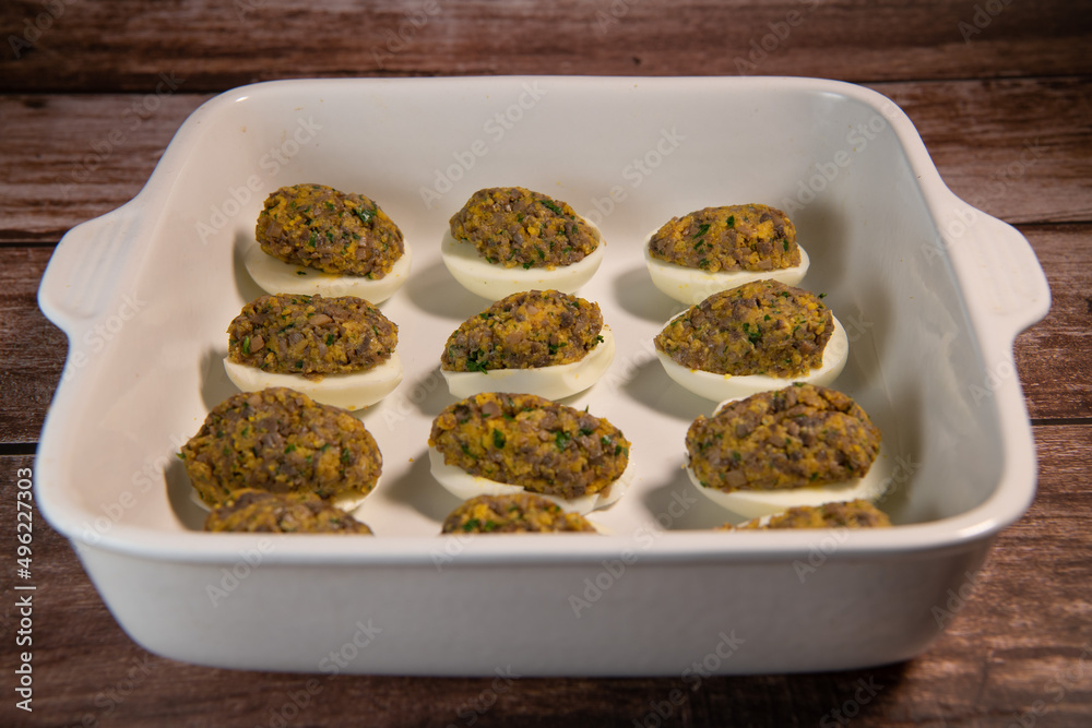 Chimay stuffed eggs recipe baked in the oven