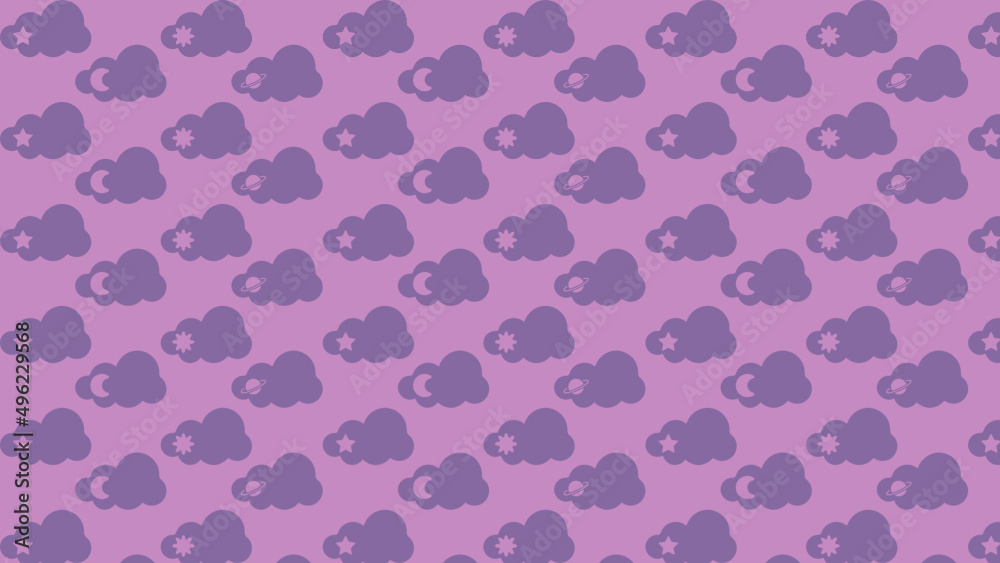 background purple clouds with silhouettes of the sky, wrapping paper