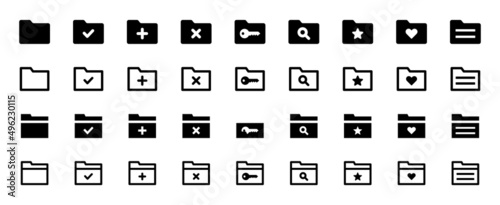 Folder icon set isolated on white background. Computer folder symbol.