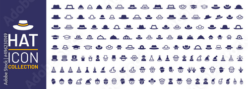 Print op canvas Hat icon collection vector illustration. Costume concept.