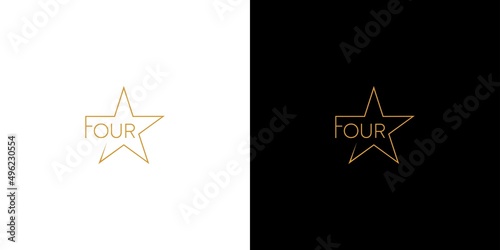 Unique and modern 4 star logo design