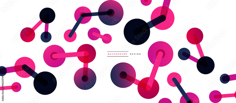 Abstract background. Round dots connected by lines. Trendy techno business template for wallpaper, banner, background or landing Abstract background. Round dots connected by lines. Trendy techno business template for wallpaper, banner, background or landing