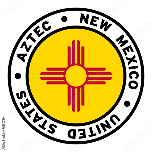 Round Aztec New Mexico United States Flag Clipart