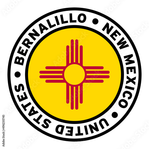 Round Bernalillo New Mexico United States Flag Clipart photo