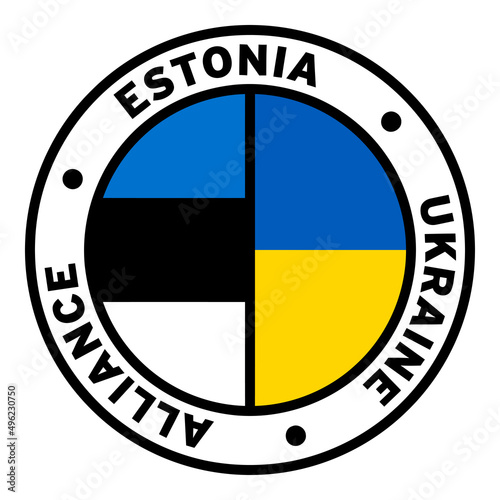 Round Estonia Ukraine Alliance Flag Clipart