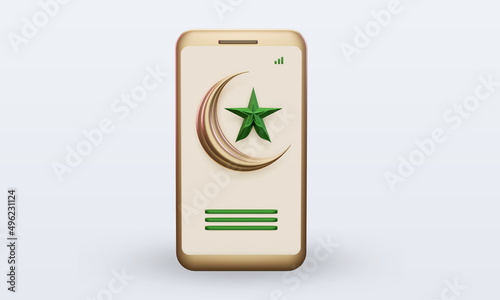 3d ramadan Phone icon rendering front view