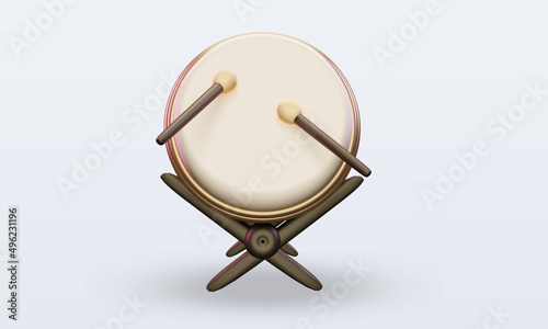 3d ramadan Bedug icon rendering front view