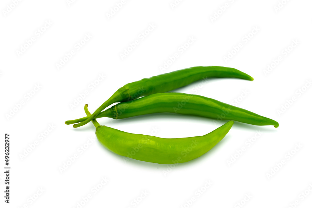 Green chili paper isolated on white background. Green chili paper isolated on white background.