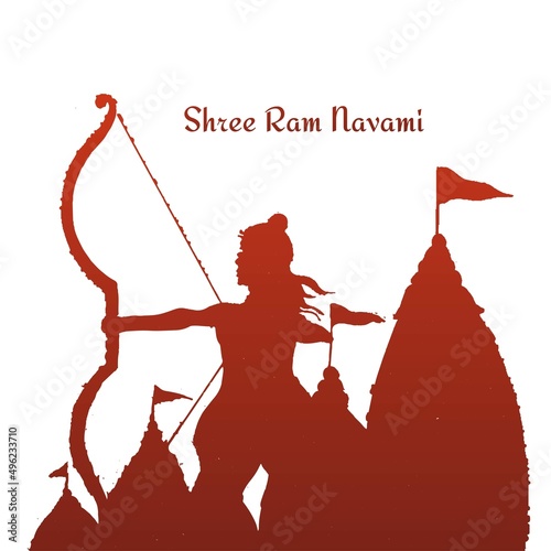 Shri ram navami festival greeting card background
