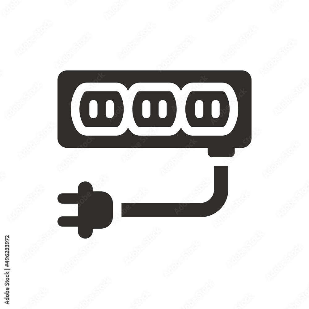 Outlet socket icon on white background Outlet socket icon on white background