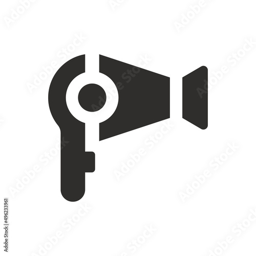 Hair hairdryer icon on white background