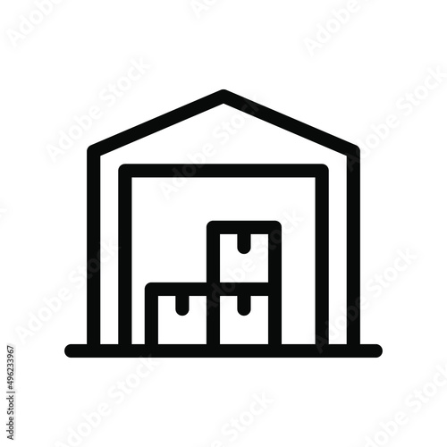 warehouse line icon illustration vector graphic