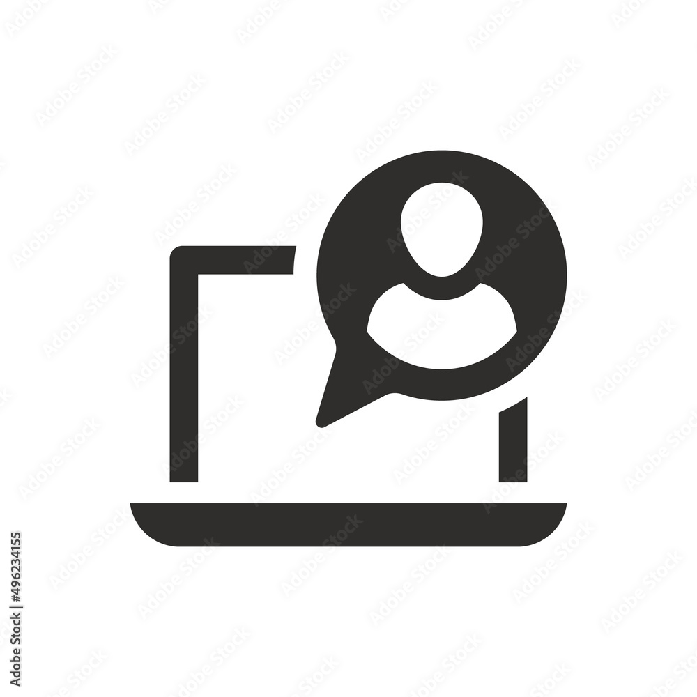 Online conversation icon on white background