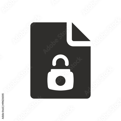 Document lock icon on white background