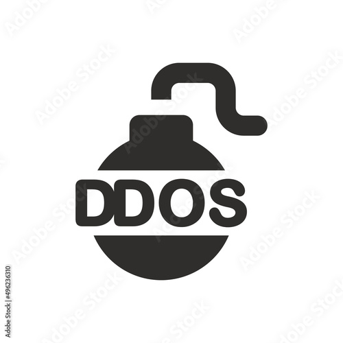 ddos attack icon on white background