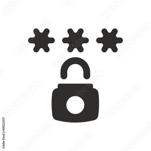 Private lock icon on white background