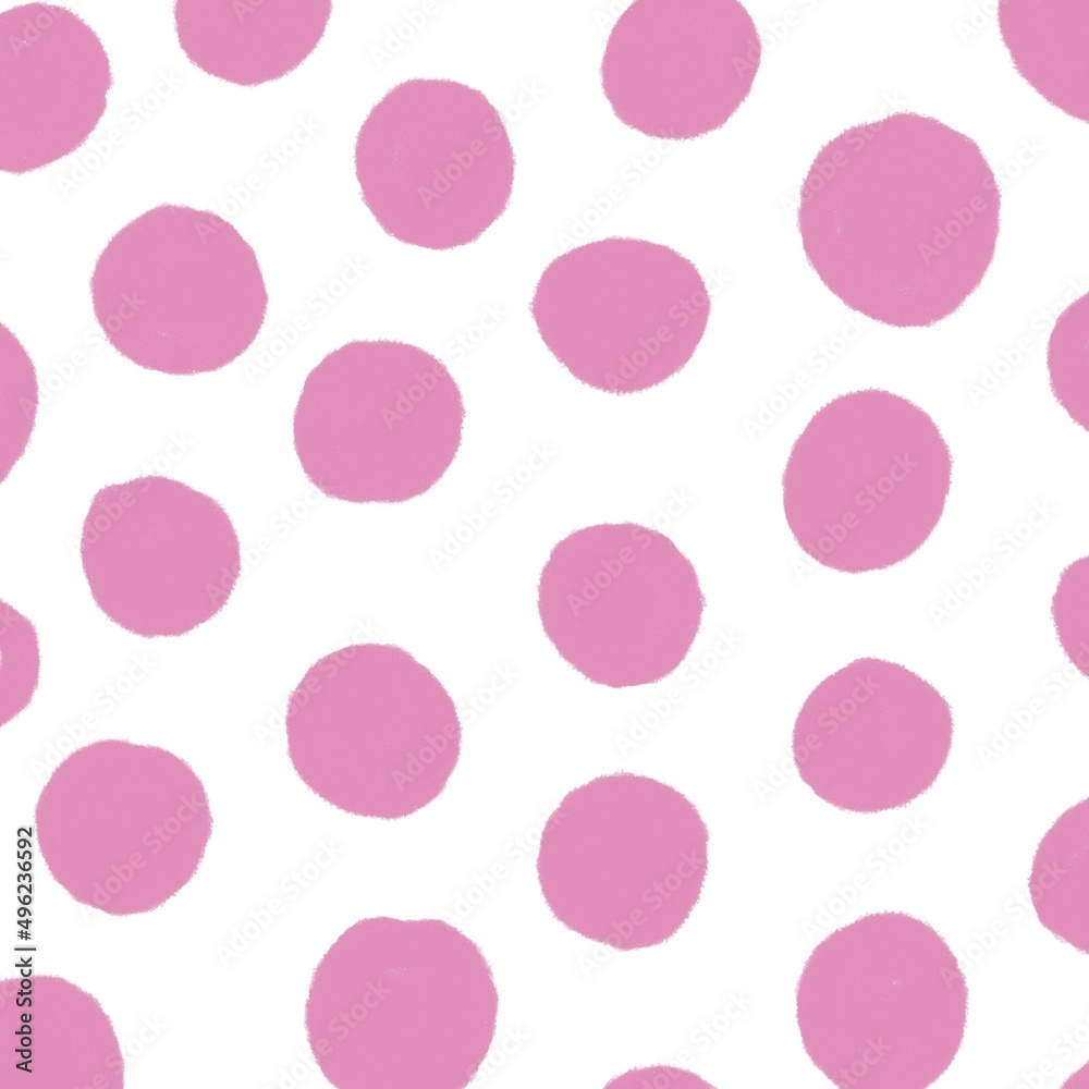 Colourful pink polka dot pop seamless pattern