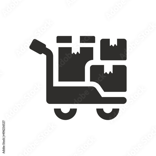 Package moving icon on white background