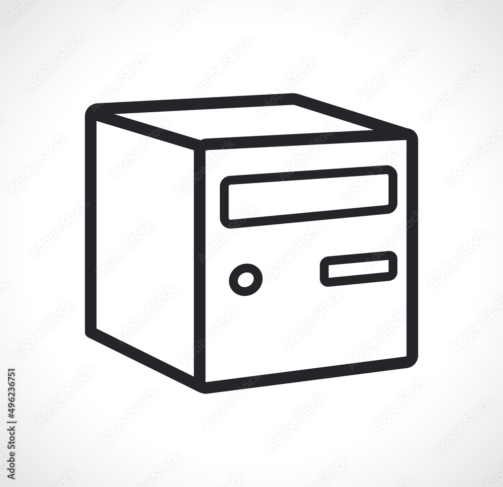 mailbox or letter box tin line icon mailbox or letter box tin line icon