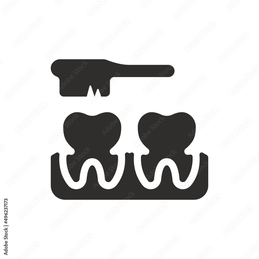 Dental cleaning icon on white background Dental cleaning icon on white background