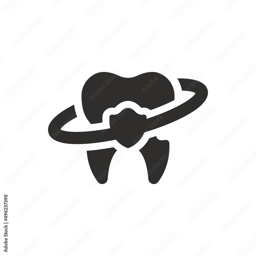 Dental protection icon on white background Dental protection icon on white background