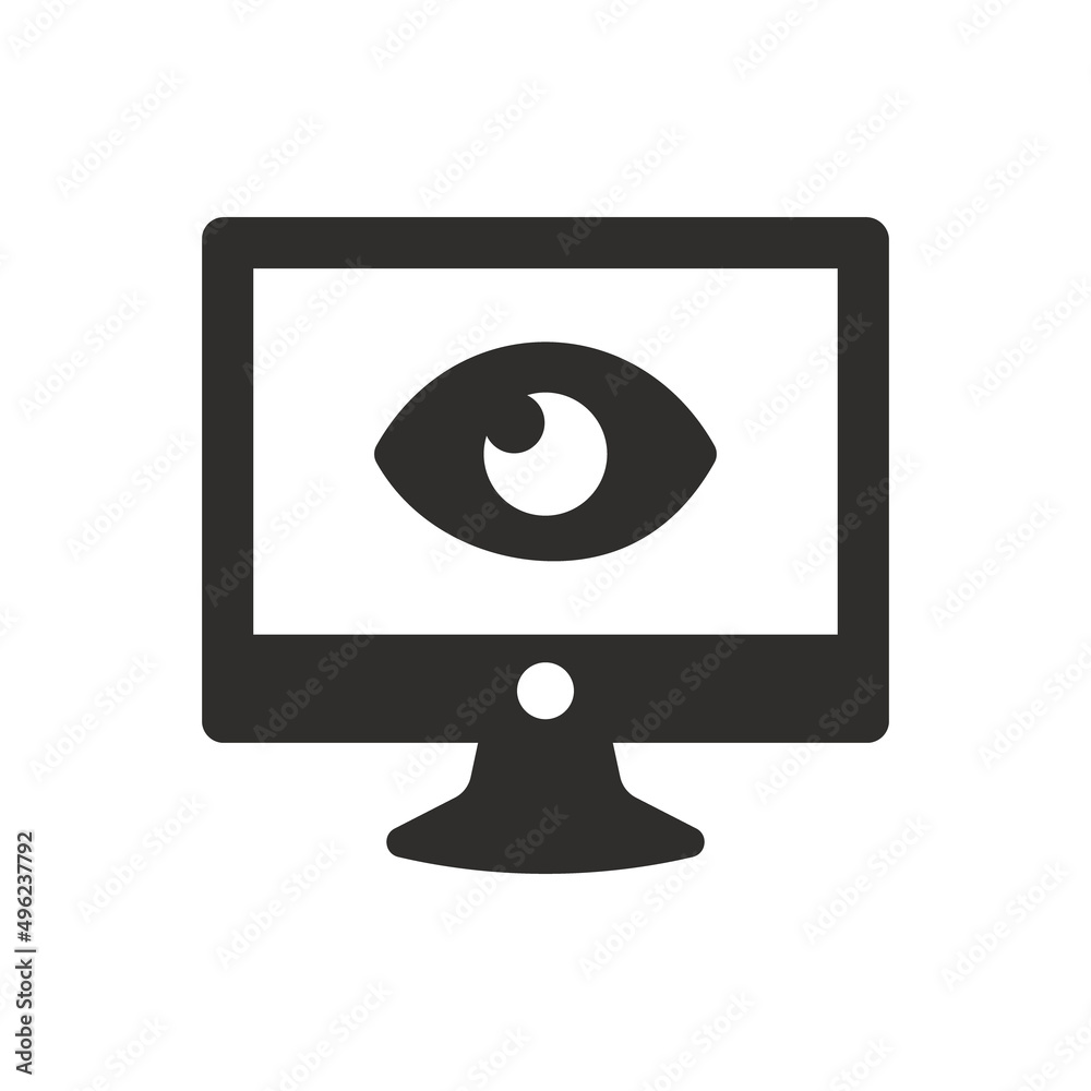 Computer surveillance icon on white background Computer surveillance icon on white background