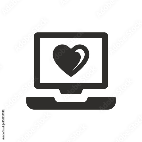 Favorite laptop icon on white background