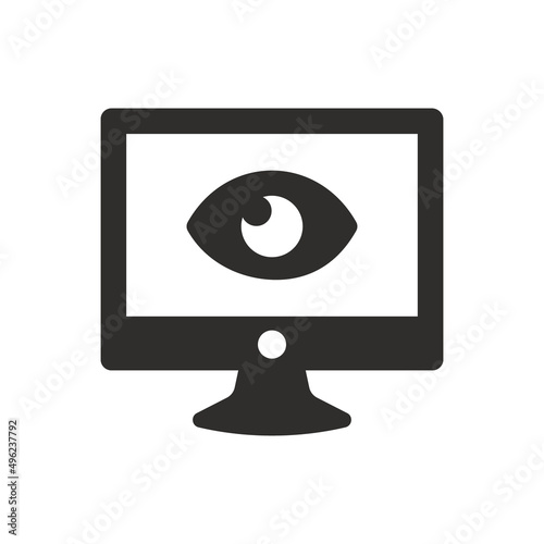 Computer surveillance icon on white background