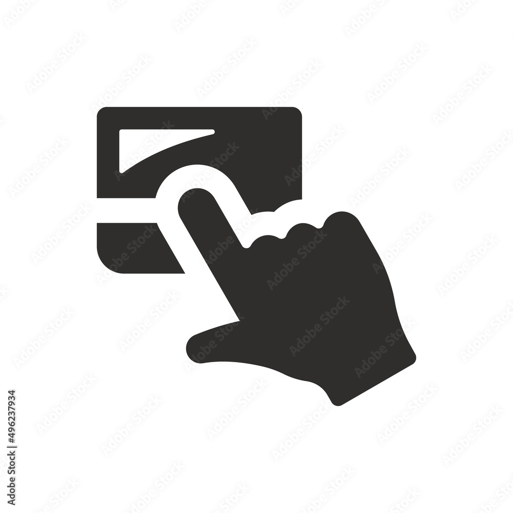 Touching touchpad icon on white background Touching touchpad icon on white background