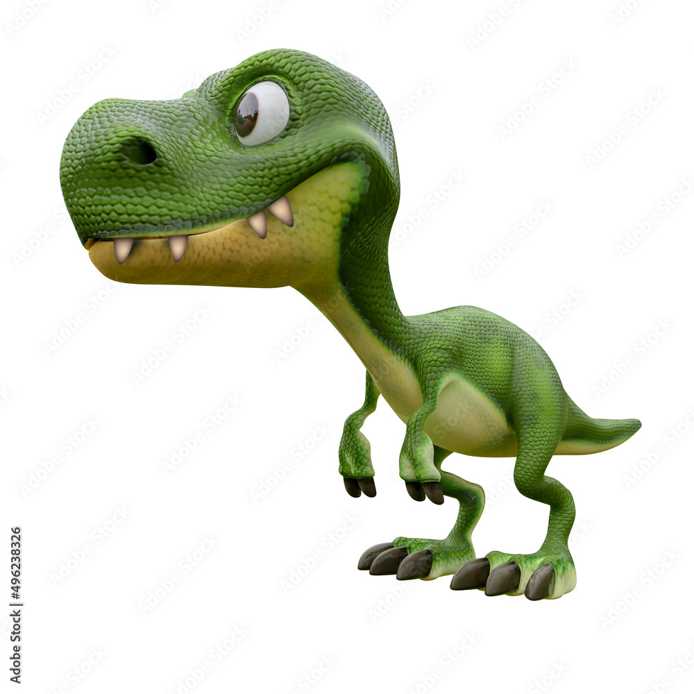 Fototapeta premium Pose of 3d rendering cartoon dinosaurs 