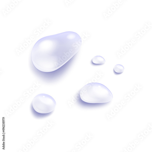 Realistic water drops 3d transparent