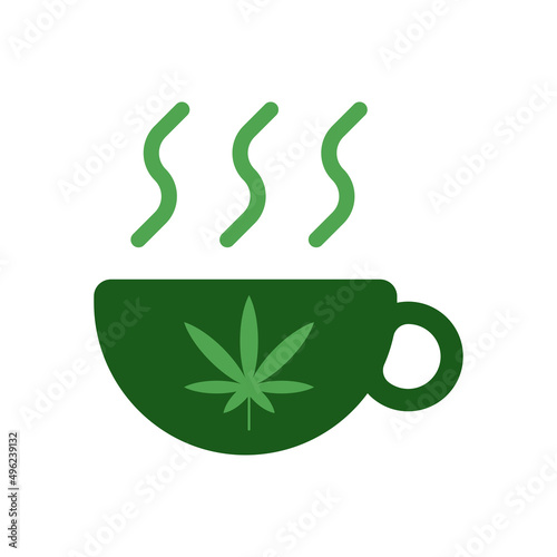 Cannabis tea vector icon on white background