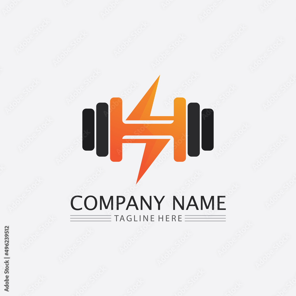 Fitness and gym Logo Design vector illustrationicon