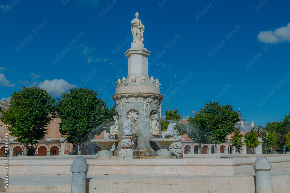 fountain of the royal palace of aranjuez ,madrid, spain, europe