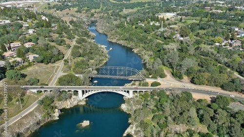 Wallpaper Mural View of the American River as it winds through the city of Folsom, California. Torontodigital.ca