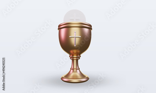 3d Communion easter icon rendering front view