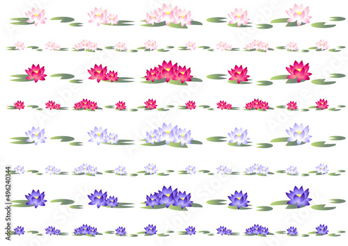 ハスの花ラインセット