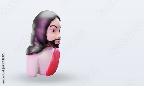 3d Jesus easter icon rendering left view