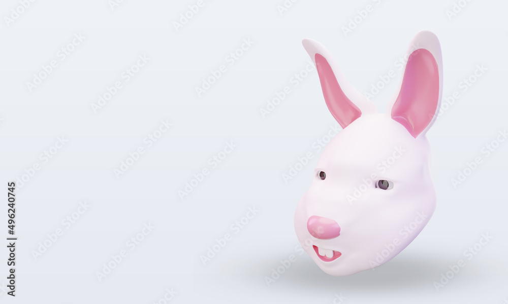 Obraz premium 3d Bunny easter icon rendering right view