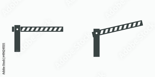 car barrier icon vector. automatic car barrier, parking barrier outline sign symbol.