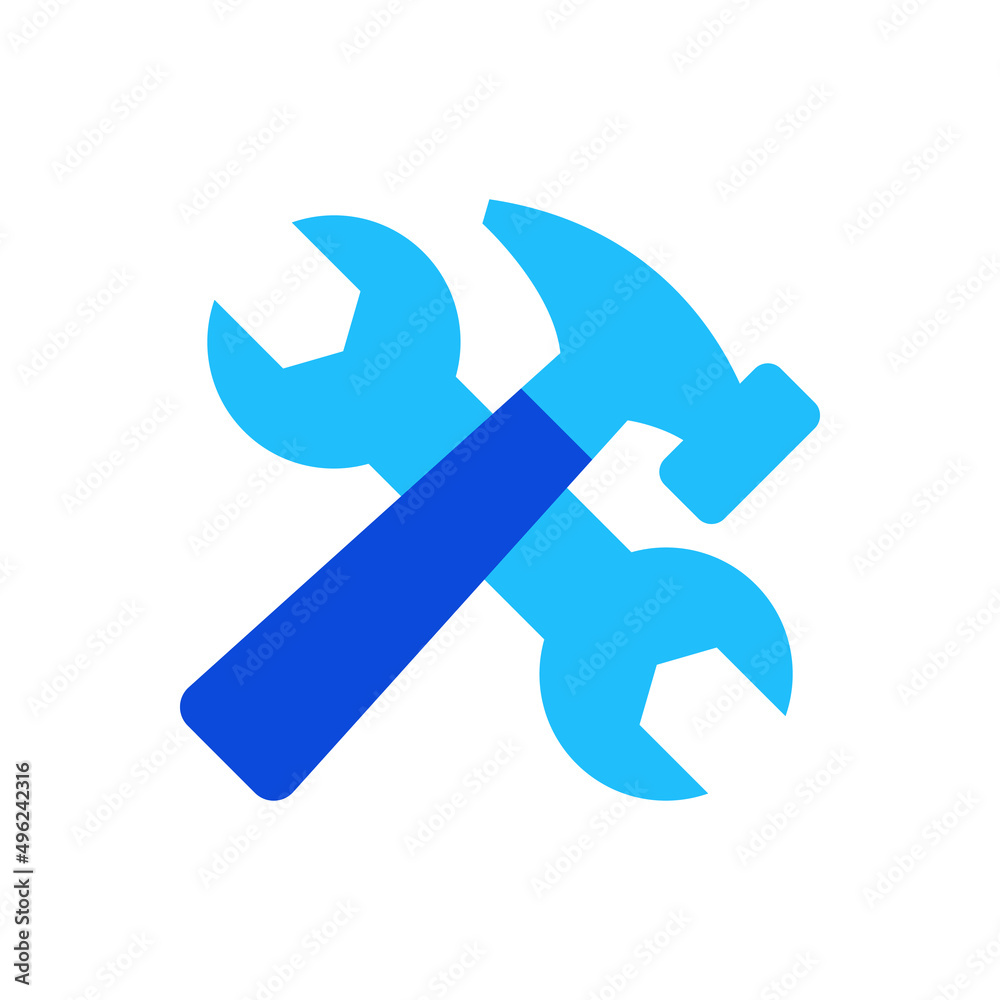 Repair tools icon vector graphic illustration in blue Repair tools icon vector graphic illustration in blue