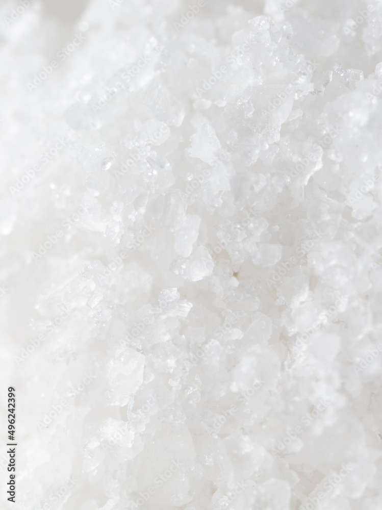 White ground salt as background.