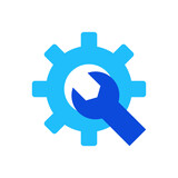 Maintenance icon vector graphic illustration in blue