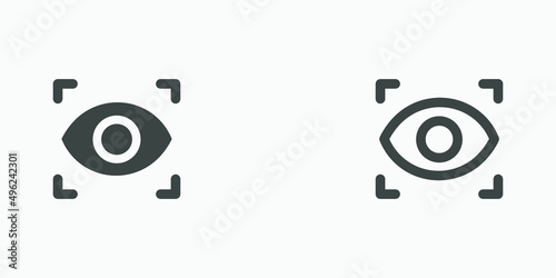 eye scan vector isolated icon