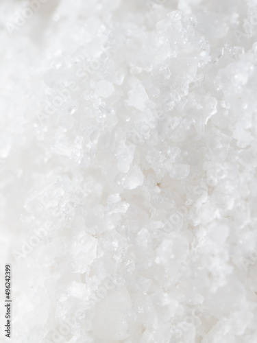 White ground salt as background.