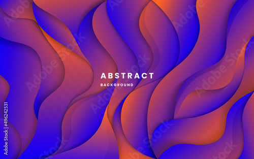 Liquid dynamic shapes abstract composition. purple color and orange color background abstract art vector. modern elegant design background. illustration vector 10 eps.