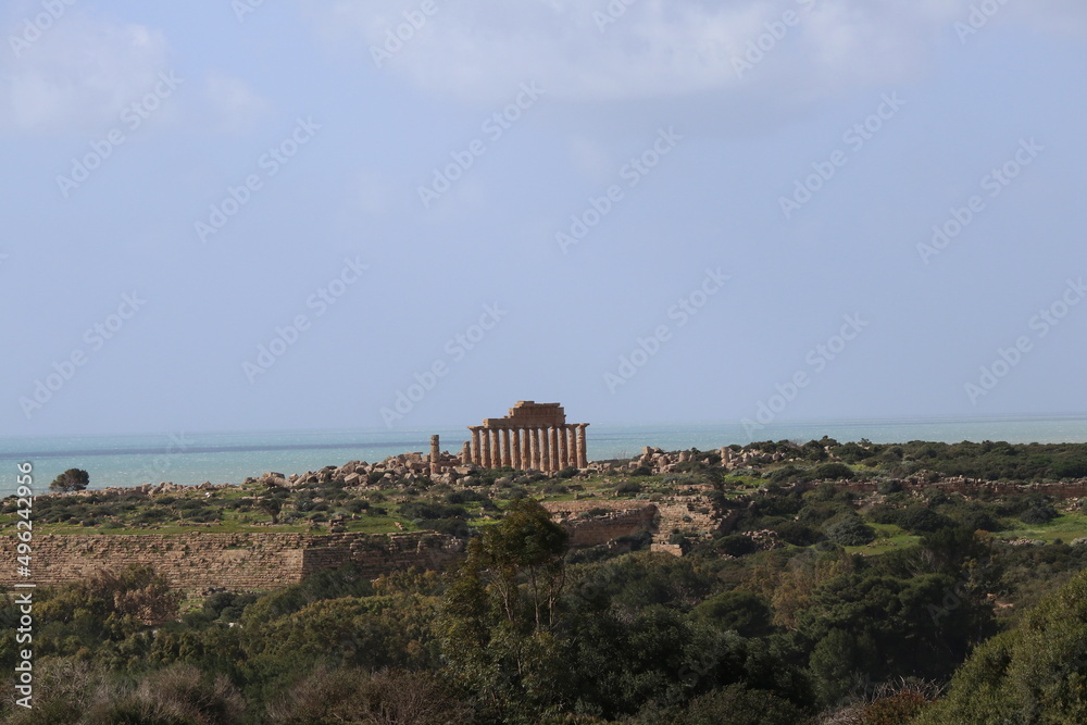 Fototapeta premium Selinunte, Acropoli con tempio c