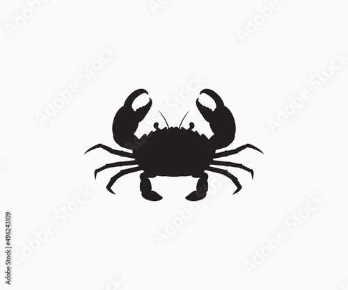 Crab vector icon. Crab sign symbol. Silhouette crab vector.