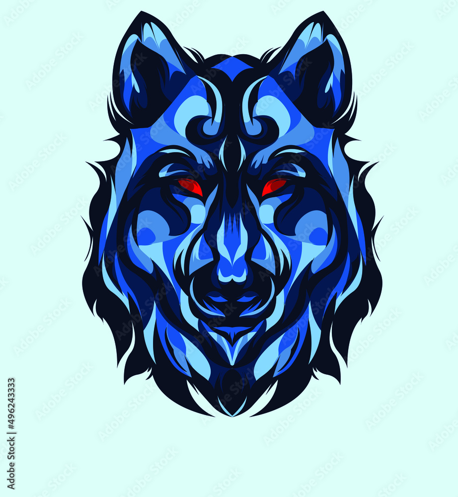 wolf-head-tattoo-stock-vector-adobe-stock