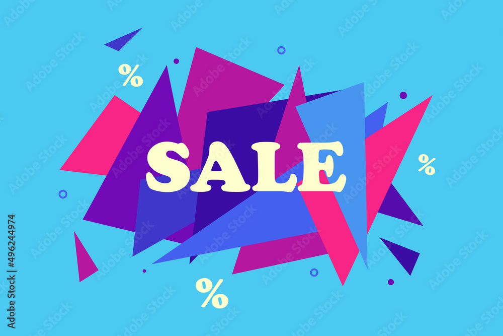 Sale dicount promotion background. Super sale, big sale discount banner for business, social media, flyers, posters, clipboards, advertising. Polygonal abstract sale banner design. Special offer.